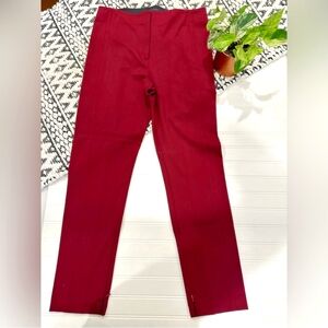 Ann Taylor Elastic Waist Size Zip Slacks Red 12